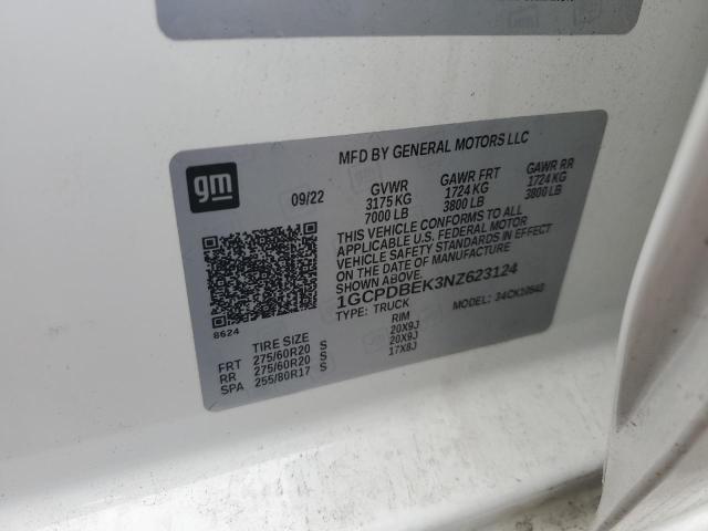 2022 CHEVROLET SILVERADO - 1GCPDBEK3NZ623124