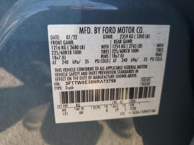2022 FORD MAVERICK X - 3FTTW8E39NRA73758