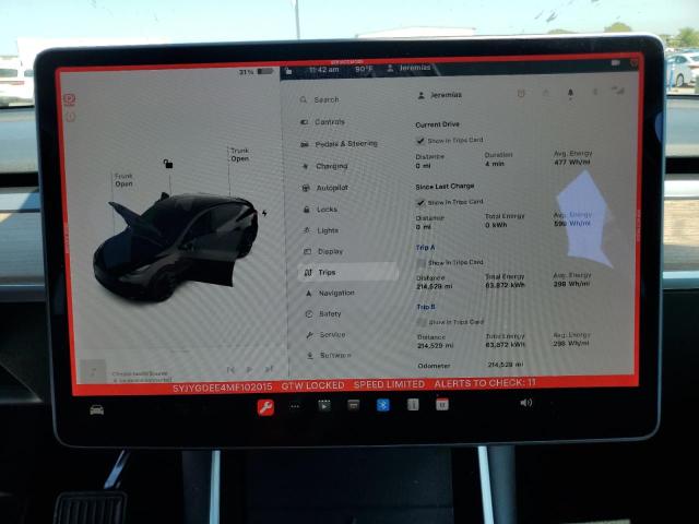 2021 TESLA MODEL Y - 5YJYGDEE4MF102015