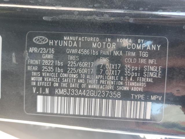 2016 HYUNDAI TUCSON LIM KM8J33A42GU237358  70614504