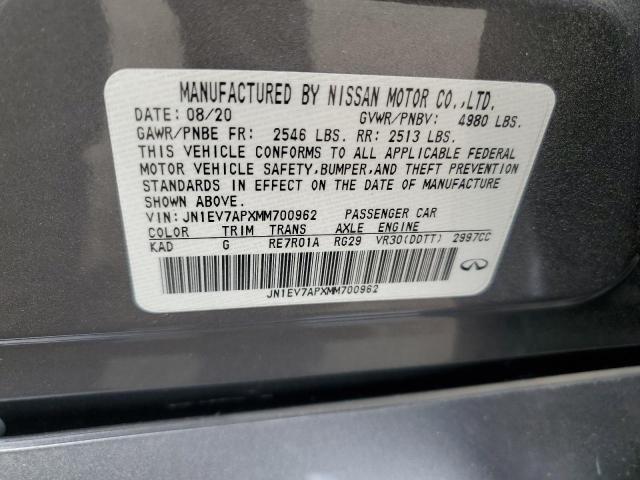 2021 INFINITI Q50 PURE - JN1EV7APXMM700962