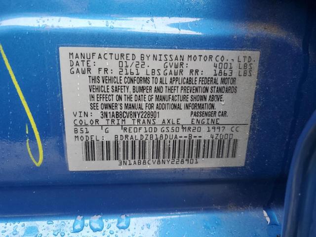 2022 NISSAN SENTRA SV - 3N1AB8CV8NY228901