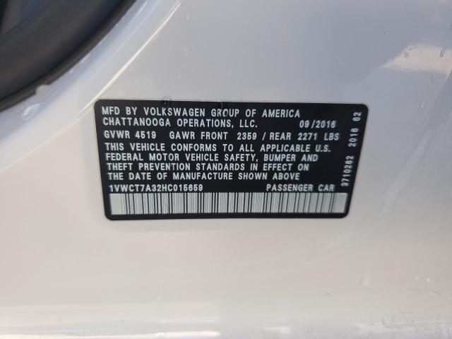 2017 VOLKSWAGEN PASSAT SEL - 1VWCT7A32HC015659