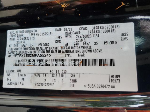 2021 FORD F150 SUPER - 1FTFX1E52MFA55245