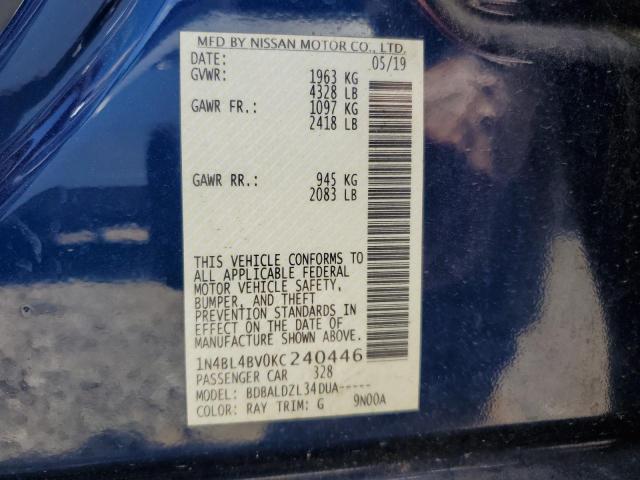 2019 NISSAN ALTIMA S - 1N4BL4BV0KC240446
