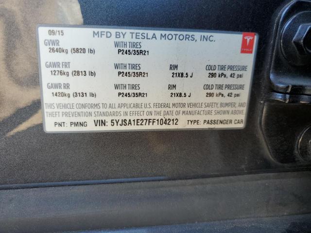 2015 TESLA MODEL S - 5YJSA1E27FF104212