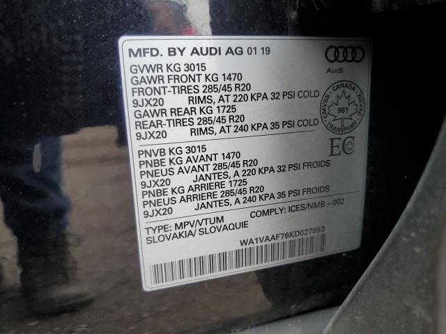 2019 AUDI Q7 PRESTIG - WA1VAAF76KD027853