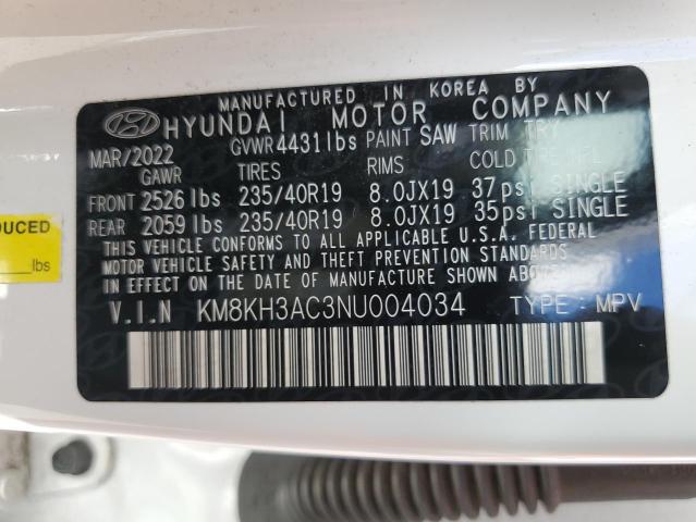 2022 HYUNDAI KONA N BAS KM8KH3AC3NU004034