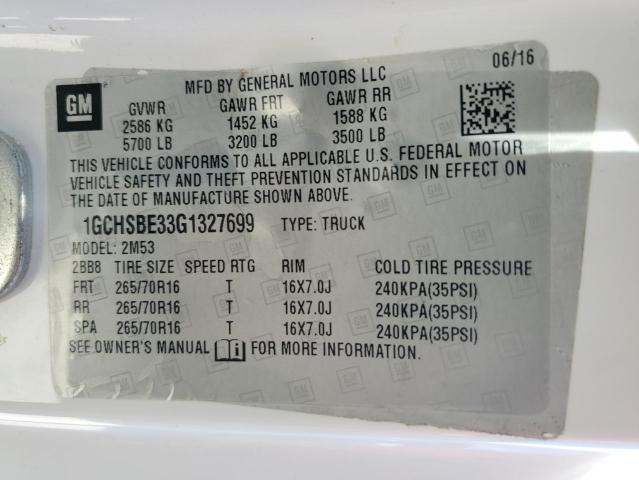 2016 CHEVROLET COLORADO - 1GCHSBE33G1327699