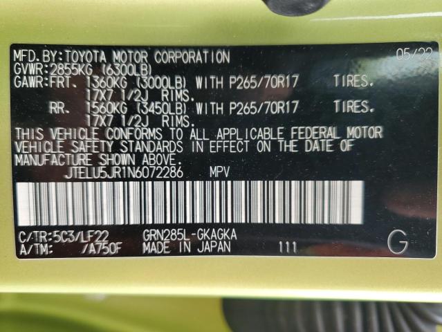 2022 TOYOTA 4RUNNER SR - JTELU5JR1N6072286