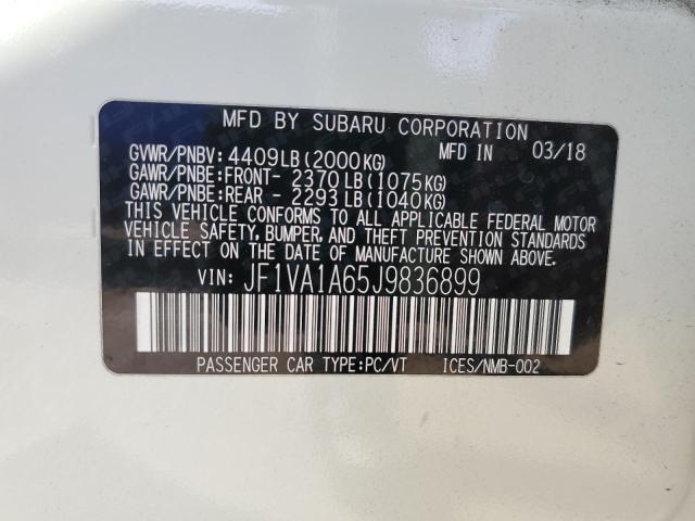 2018 SUBARU WRX JF1VA1A65J9836899  73213094