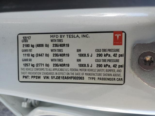 VIN 5YJ3E1EA6HF002063 2017 Tesla MODEL 3 no.12