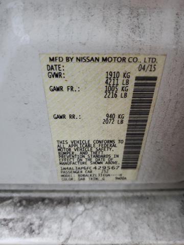 2015 NISSAN ALTIMA 2.5 - 1N4AL3AP6FC429567