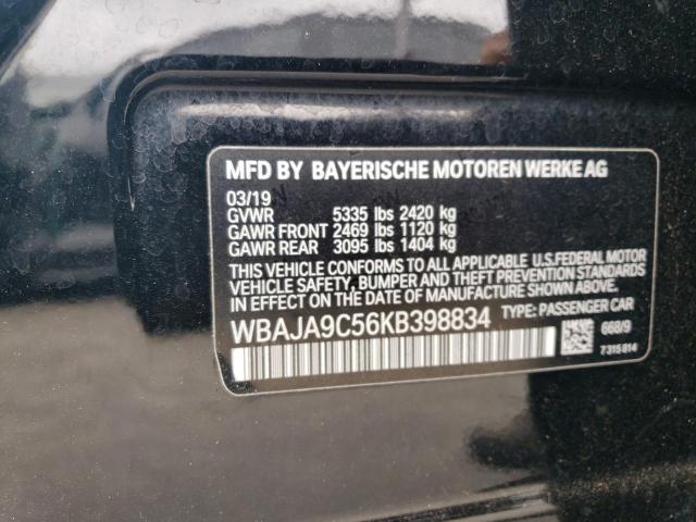 VIN WBAJA9C56KB398834 2019 BMW 5 Series, 530E no.13