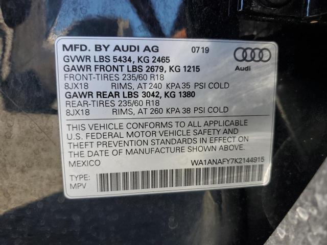 VIN WA1ANAFY7K2144915 2019 Audi Q5, Premium no.13