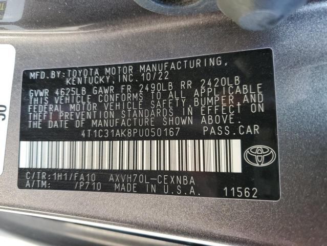 VIN 4T1C31AK8PU050167 2023 Toyota Camry, LE no.12