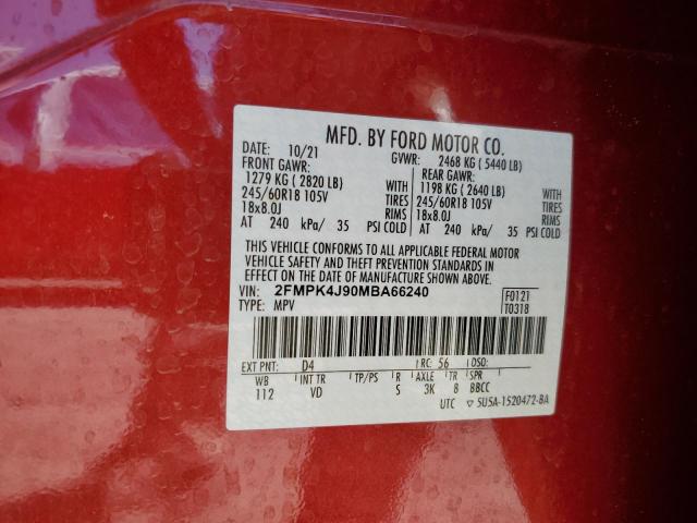 VIN 2FMPK4J90MBA66240 2021 FORD EDGE no.13