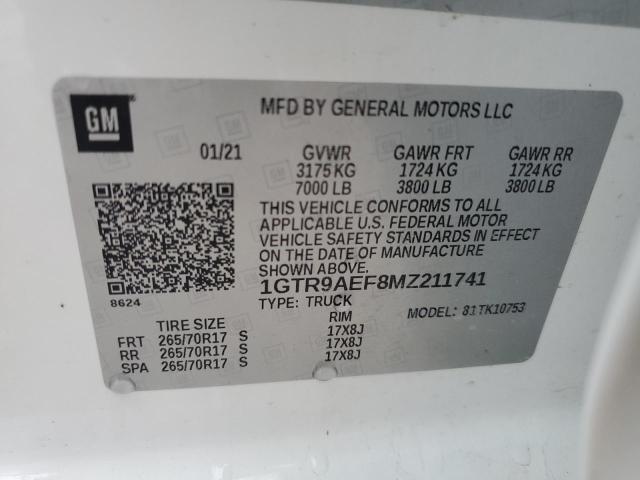 2021 GMC SIERRA K15 - 1GTR9AEF8MZ211741