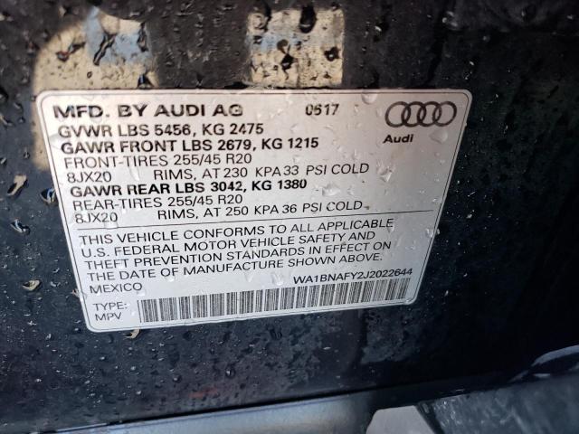 2018 AUDI Q5 PREMIUM - WA1BNAFY2J2022644
