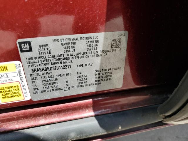2015 BUICK ENCLAVE - 5GAKRBKD3FJ112211