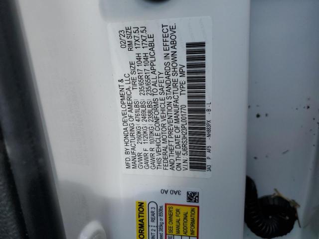 VIN 5J6RS3H23PL001770 2023 Honda CR-V, LX no.14