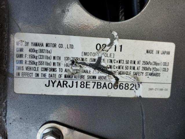2011 YAMAHA FZ6 R JYARJ18E7BA006820