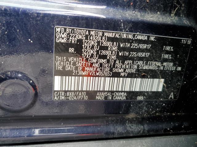 VIN 2T3RWRFV2LW057653 2020 Toyota RAV4, Xle no.13