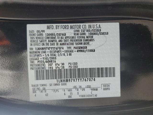 2000 LINCOLN CONTINENTA #3306270603