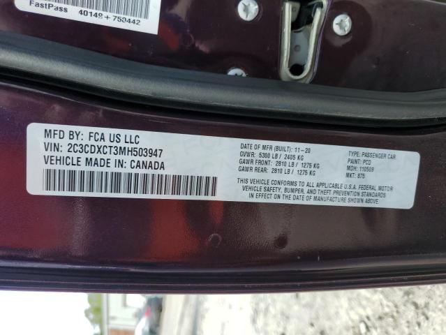 VIN 2C3CDXCT3MH503947 2021 Dodge Charger, R/T no.12