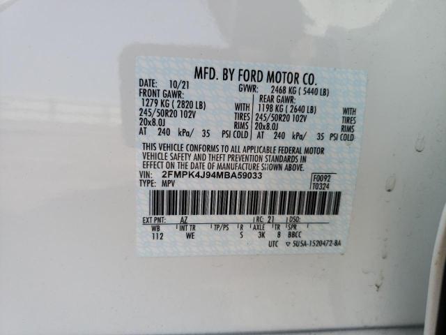 2021 FORD EDGE SEL - 2FMPK4J94MBA59033