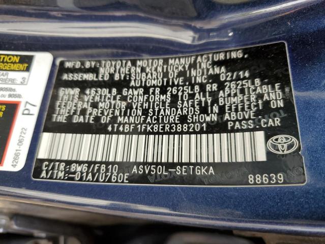 VIN 4T4BF1FK8ER388201 2014 Toyota Camry, L no.13