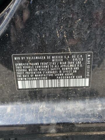 VIN 3VW7M7BU8NM023958 2022 VOLKSWAGEN JETTA no.12