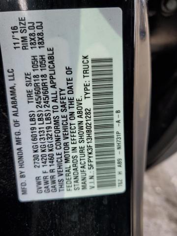 2017 HONDA RIDGELINE - 5FPYK3F13HB021282