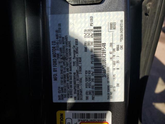 VIN 3FA6P0LU8ER289548 2014 Ford Fusion, Se Hybrid no.12