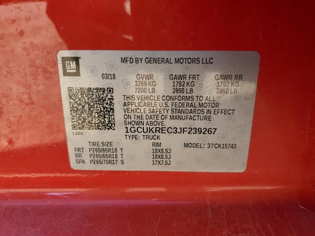 2018 CHEVROLET SILVERADO - 1GCUKREC3JF239267