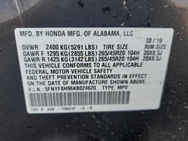 2019 HONDA PASSPORT T - 5FNYF8H96KB024620