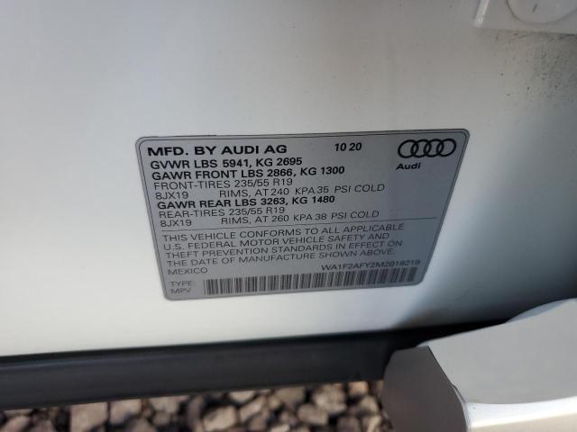 2021 AUDI Q5 E PREST WA1F2AFY2M2018219