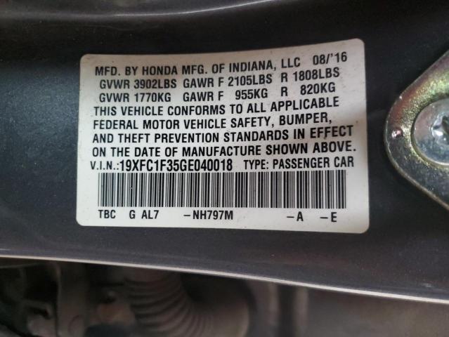 2016 HONDA CIVIC EX - 19XFC1F35GE040018
