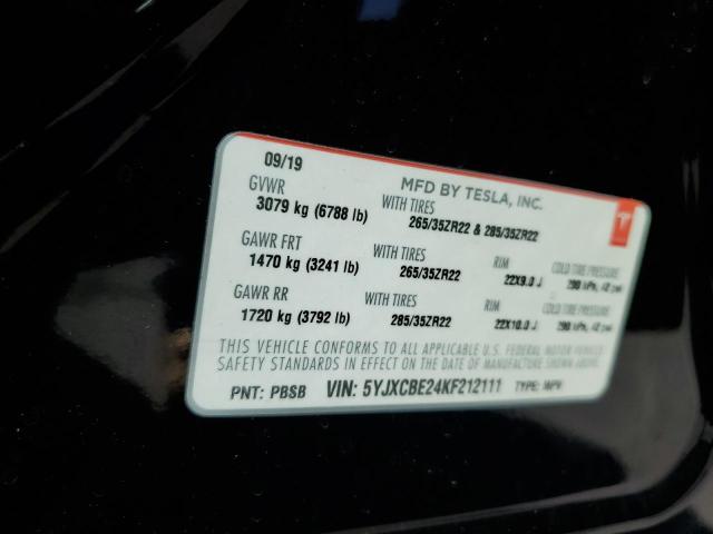2019 TESLA MODEL X - 5YJXCBE24KF212111
