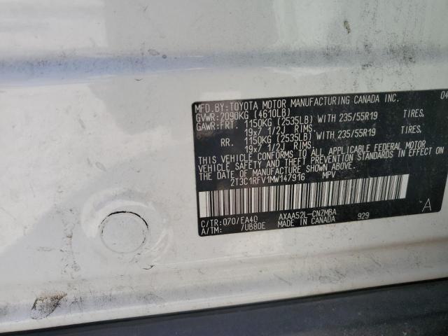 VIN 2T3C1RFV1MW147916 2021 Toyota RAV4, Xle Premium no.13