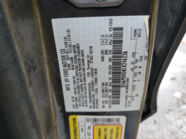 2020 FORD FUSION SE - 3FA6P0HD8LR246236