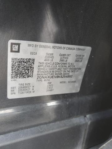 2019 CHEVROLET EQUINOX LT - 2GNAXUEV8K6254892