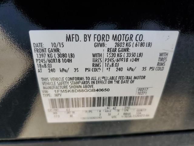 VIN 1FM5K8D88GGB40650 2016 Ford Explorer, Xlt no.14