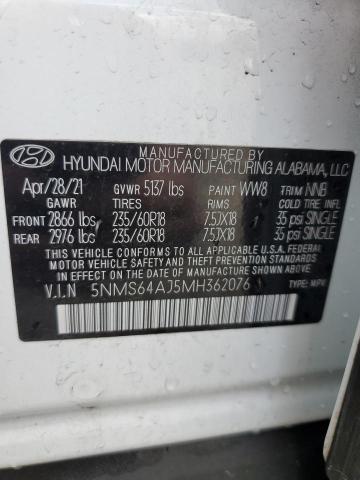 VIN 5NMS64AJ5MH362076 2021 Hyundai Santa Fe, Sel no.13