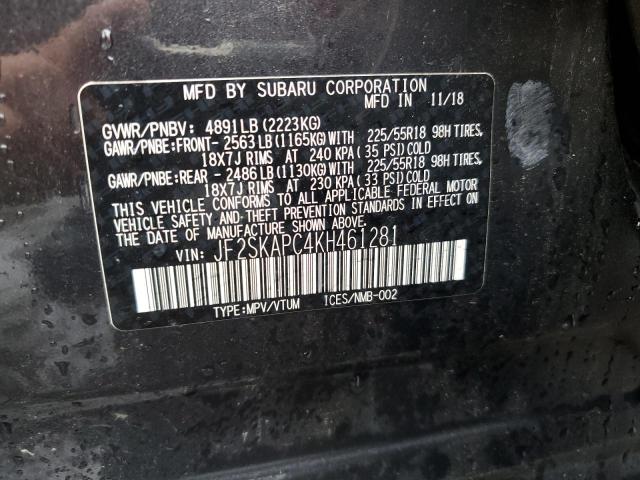 2019 SUBARU FORESTER S - JF2SKAPC4KH461281