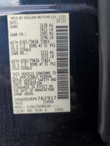2015 NISSAN FRONTIER S - 1N6AD0EV6FN762917