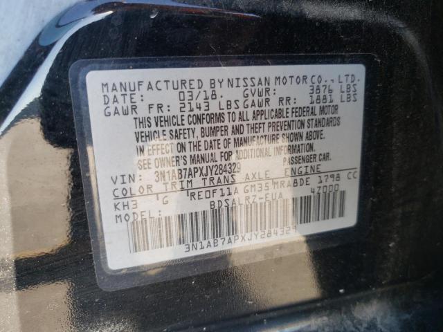 2018 NISSAN SENTRA S - 3N1AB7APXJY284329