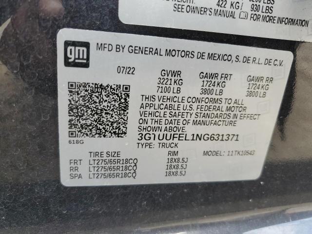2022 GMC SIERRA K15 - 3GTUUFEL1NG631371