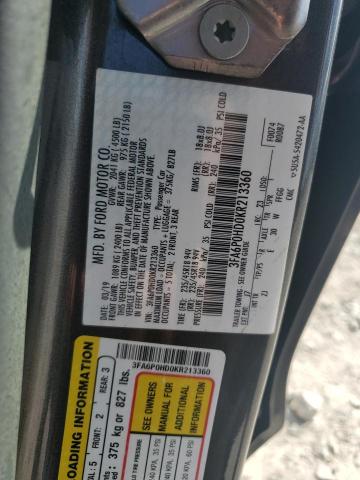 2019 FORD FUSION SE - 3FA6P0HD0KR213360