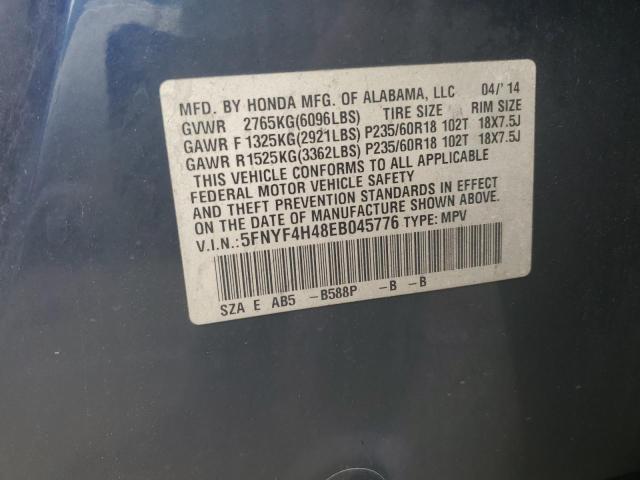 VIN 5FNYF4H48EB045776 2014 Honda Pilot, EX no.13